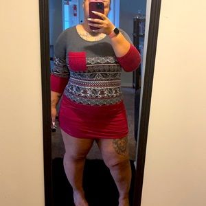 Red and Gray Elephant Dress